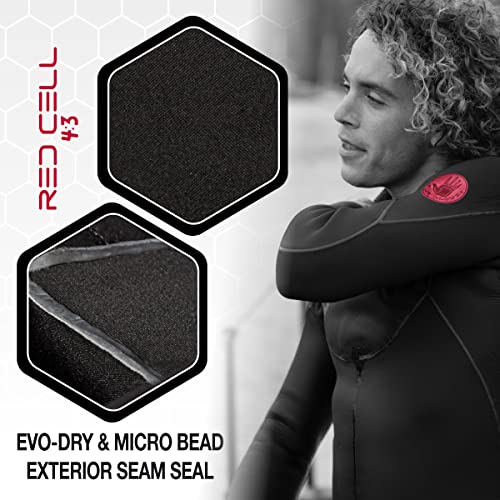 Body Glove Men's Red Cell 4/3mm Chest-Zip Full Wetsuit Black