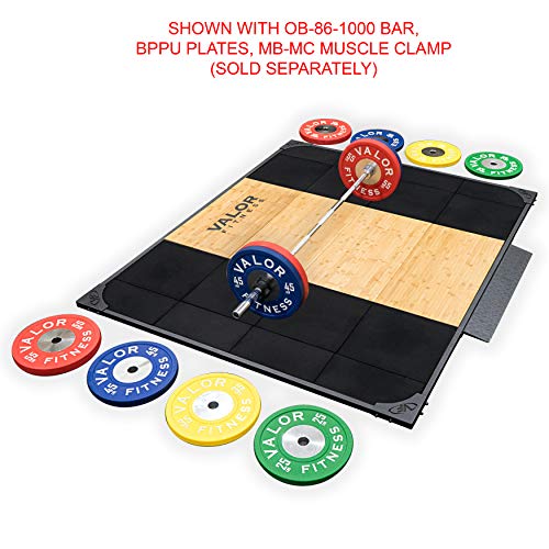 Valor Fitness Deadlift Platform Steel and Bamboo - Protective Rubber Flooring