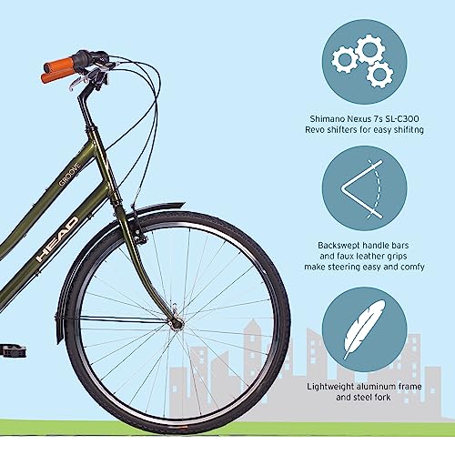 Head Groove Belt Drive Comfort Hybrid Bike Green