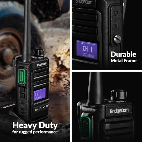 BridgeCom Systems MV-65 Rugged Waterproof Metal-Frame Walkie Talkie Black (12-Pack)