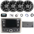 Enrock Marine Infinity PRV-315.2 Marine Radio Receiver with Wired Remote & 4x 6.5" Speakers Chrome