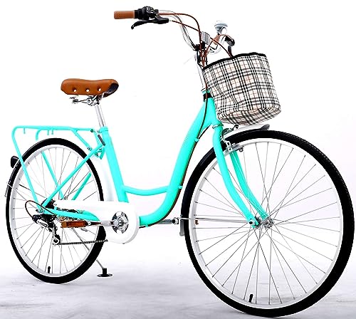 GENERIC Women's Beach Cruiser Bicycle 7 Speed 24 Inch Mint Green