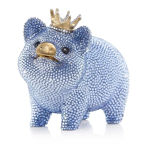 Jay Strongwater Gatsby Pavé Piggy Bank Pale Blue