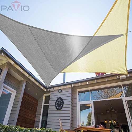 Patio Triangle Super Ring Sun Shade Sail Light Gray 32' x 46' x 56.56'