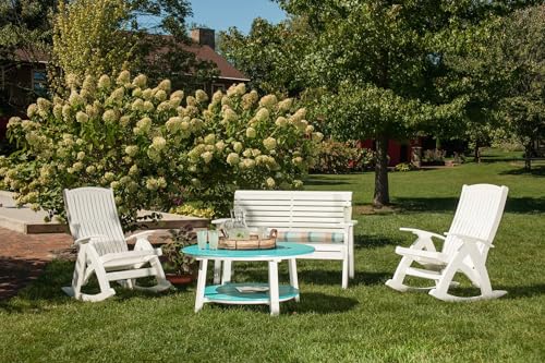 LuxCraft Poly Comfort Rocker Plastic Outdoor Rocking Chair White