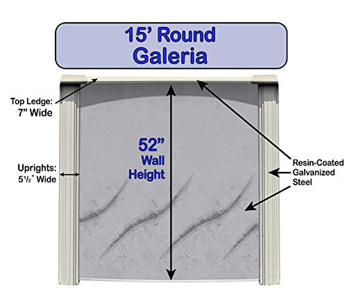 Wilbar Galeria 15' x 52" Round Above-Ground Pool Kit Blue/Taupe