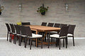Amazonia Jefferson 13-Piece Patio Dining Table Set Brown - Teak Finish