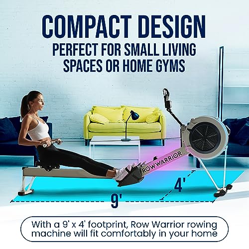 Row Warrior Indoor Rowing Machine Compact Foldable Home Exercise Equipment Black