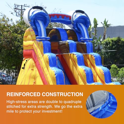 JumpOrange 15' Splash Commercial Grade Inflatable Water Slide with Pool Splash