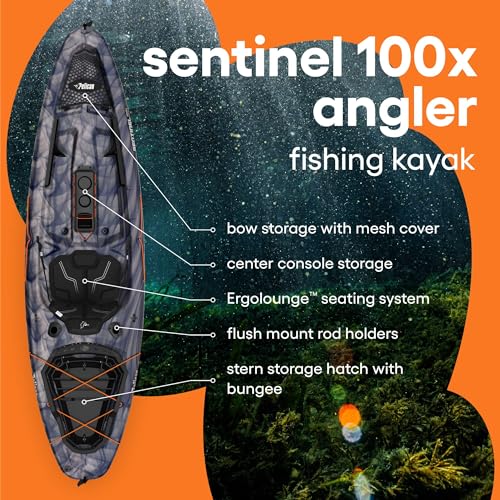 Pelican Sentinel 100X Angler Fishing Kayak Vapor Black