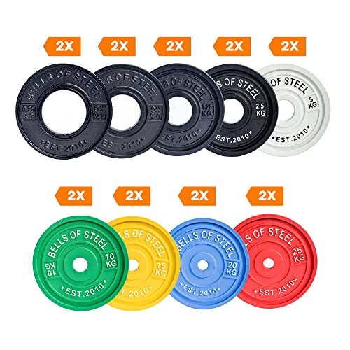 Bells of Steel Calibrated Powerlifting Weight Plates 159kg Set