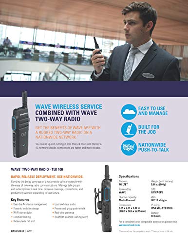 Motorola Solutions 4 TLK100 4G LTE/WiFi Two Way Radio Black