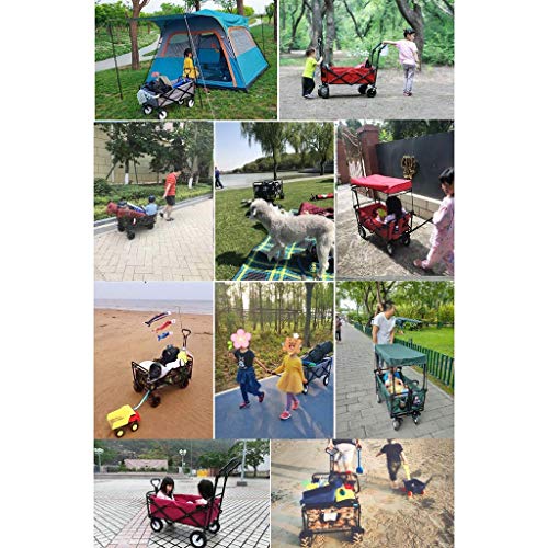 5sssallefaa Outdoor Folding Garden Trolley Cart Heavy Duty Red