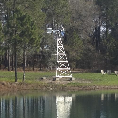 Outdoor Water Solutions 24-Feet Galvanized 4-Legged Aeration System Windmill Silver Galvanized