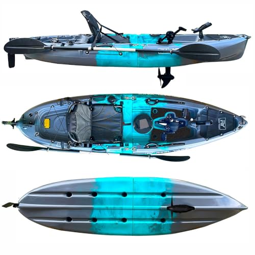 Reel Yaks 9.5ft Raptor Modular Fishing Kayak Cyan Gray
