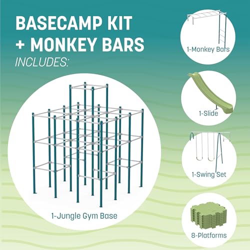Activplay Modular Jungle Gym Set for Kids Outdoor Playset with Swing, Slide, Monkey Bars