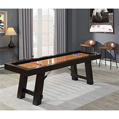 BOWERY HILL Shuffleboard Table Brown Blue Red
