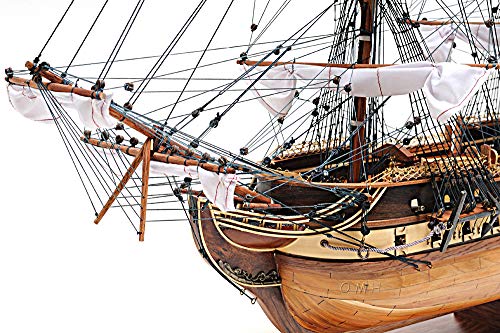 Old Modern Handicrafts USS Constitution Ship Model with Display Case Multi Color