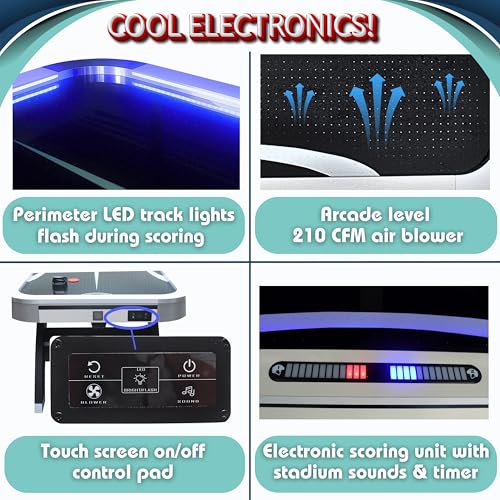 Freetime Fun Air Hockey Table 7ft LED Black
