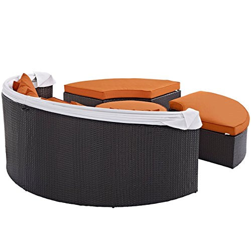 America Luxury - Outdoor Modern Urban Design Patio Canopy Daybed Sofa Orange