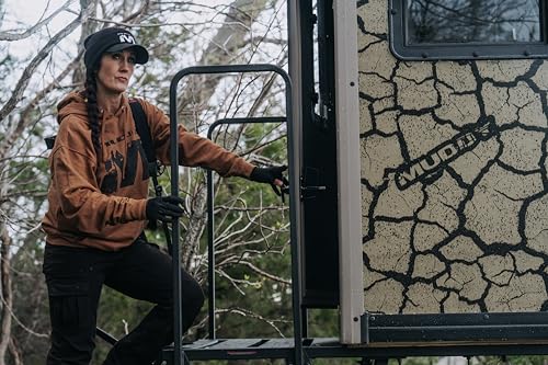 MUDDY Striker Box Blind with Elite 10 Tower, Steel Wall Construction, Cracked Mud Camo Multi