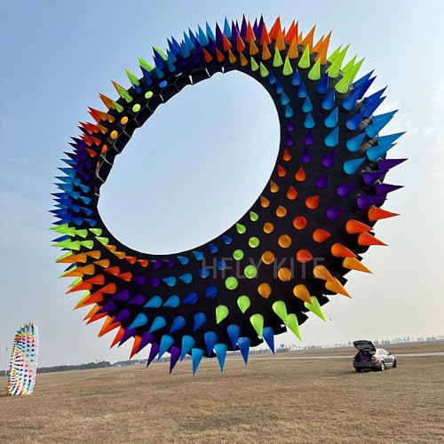 Yingfeida Giant 6m Soft Inflatable Ring Kite with Spikes Black