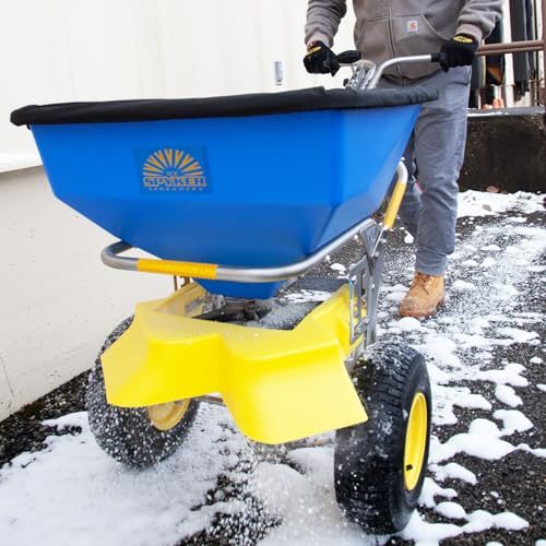 Spyker Winter Spreader Kit Ergo-Pro 100 Pound Ice Melt Spreader Blue