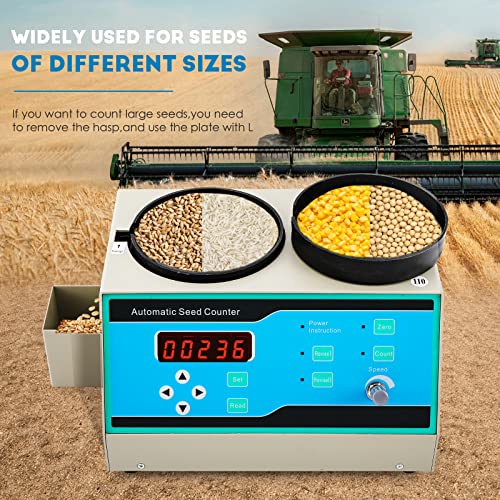 CGOLDENWALL Automatic Counter Machine for Rice Seeds, Soybean, Corn, Wheat, Sunflower, Vegetable Grain Blue