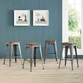 Modway Promenade Counter Stool Set of 4 Gunmetal