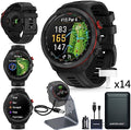 Certified Brands Garmin Approach S70 Golf Smartwatch AMOLED Display Shot Execution/Putt Alignment Golfing System with Approach CT10 Full Kit Club Tracking System (14 Sensors) and Signature Stand Power Bundle 47mm - Black