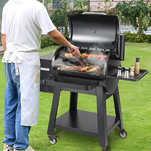 VEVOR Portable Wood Pellet Smoker Grill with PID Temperature Control Black