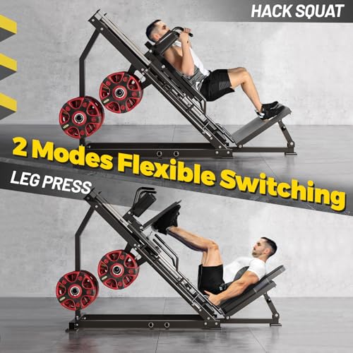 GarveeLife Leg Press Hack Squat Machine Combo Black