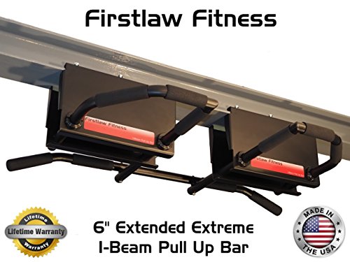 Firstlaw Fitness 6" Extended Extreme I-Beam Pull Up Bar Black