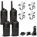Motorola Solutions 4 x RMV2080 On-Site 2-Way Business Radio with 4 x HKLN4604 PTT Earpiece