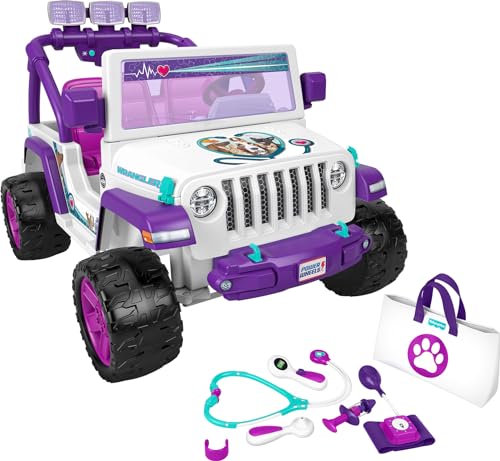 Power Wheels Preschool Ride-On Vet Rescue Jeep Wrangler Toy