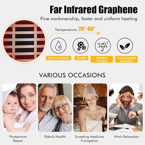 OUTEXER Outdoor Wooden Infrared Sauna 1300W Low-EMF Finland Spruce Wood