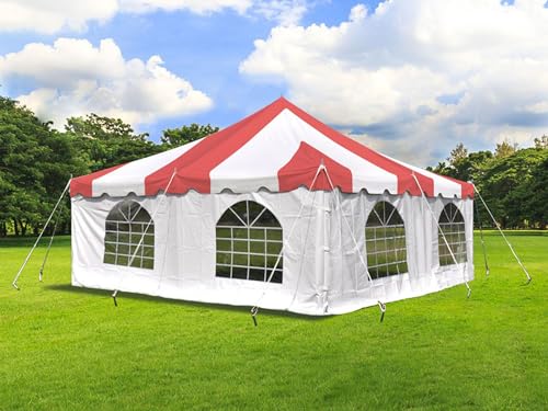 Party Tents Direct 20' x 20' Weekender Canopy Tent with Sidewalls Red