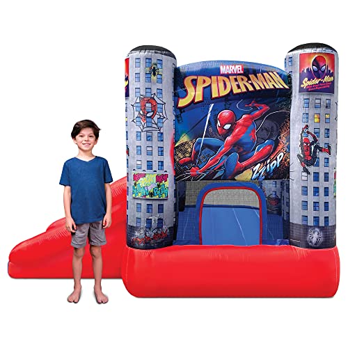 Funormous Marvel Spider-Man Bounce House with Slide Red Blue Grey