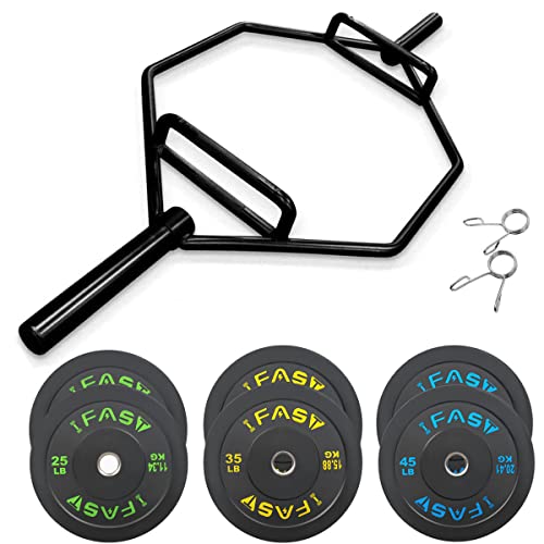 Napfox Olympic Hex Bar Deadlift with Knurled Handles, 210lb