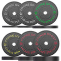 OneFitWonder Fringe Sport Contrast Bumper Plates Set 390 lbs