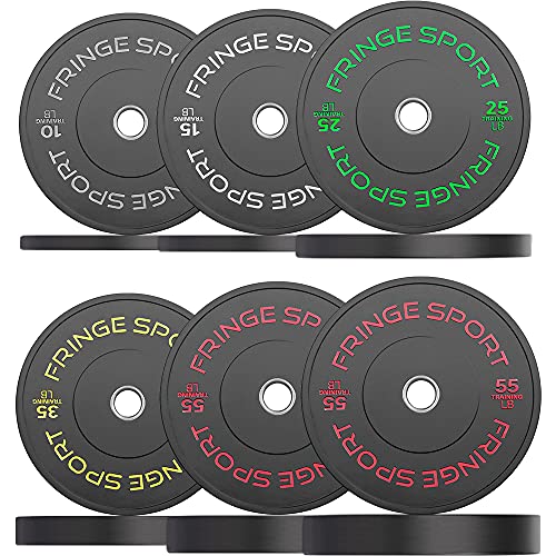 OneFitWonder Fringe Sport Contrast Bumper Plates Set 390 lbs