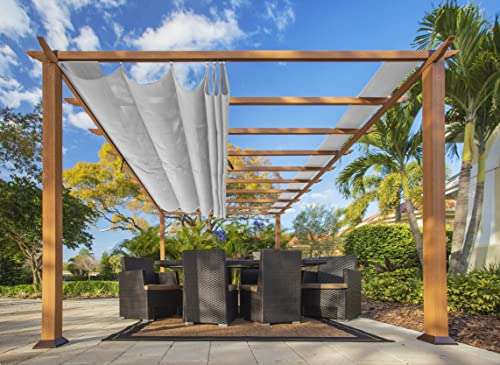 Paragon Outdoor 11' x 16' Florence Aluminum Pergola with Gray Canopy