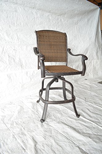 Patio Land Santa Clara Outdoor Patio Swivel Barstools Set of 4 26" H Dark Bronze