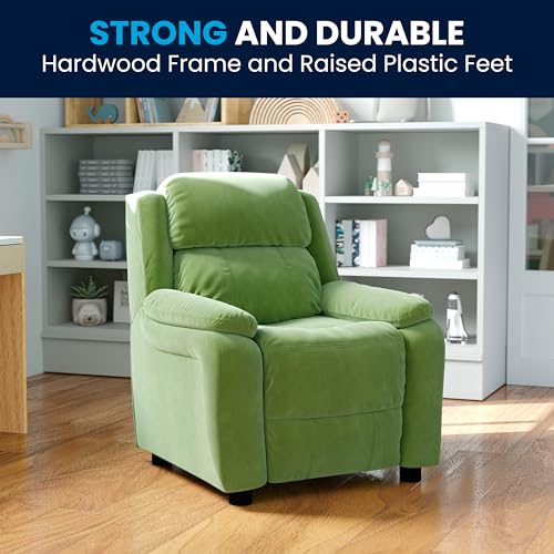 Flash Furniture Charlie Kids Recliner with Storage Arms Avocado Microfiber