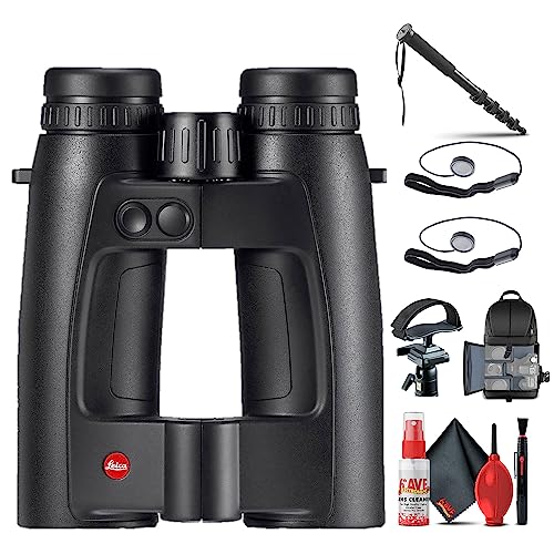 Leica 8x42 Geovid Pro Rangefinder Binoculars Black with Tripod Adapter, Backpack, Monopod, Cleaning Kit, 2 x Cap Keeper