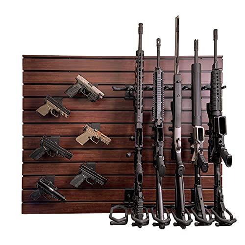 Hold Up Displays 12 Gun Rack for 6 Rifles & 6 Pistols Black Walnut