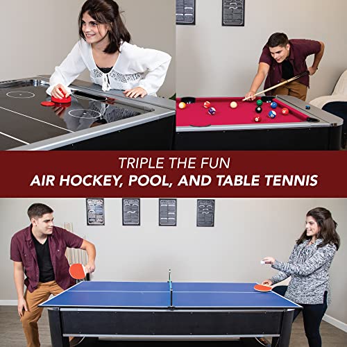Hathaway Triple Threat 6-ft 3-in-1 Multi Game Table Black