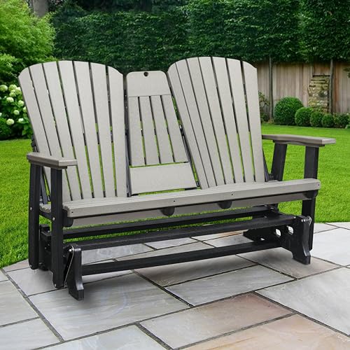 American Furniture Classics Two Person Glider Light Gray and Black