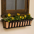 Windowbox 48" Venetian Decora Window Box with Real Copper Liner Black