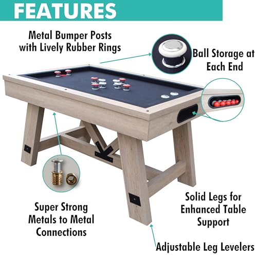 Freetime Fun Bumper Pool Table 54" Rustic Oak